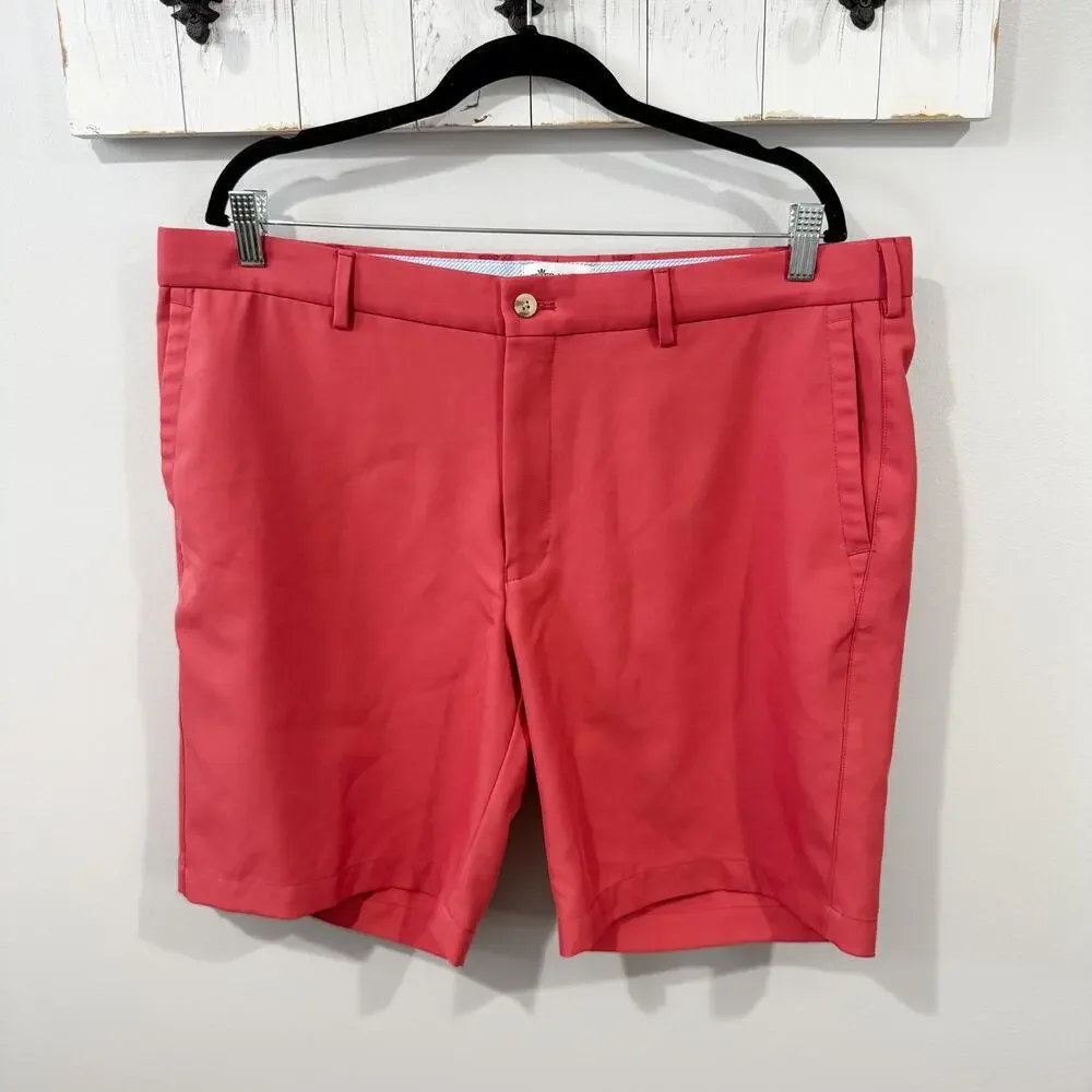 Peter Millar Crown Sport Salem Golf Shorts Coral 38 EUC Performance